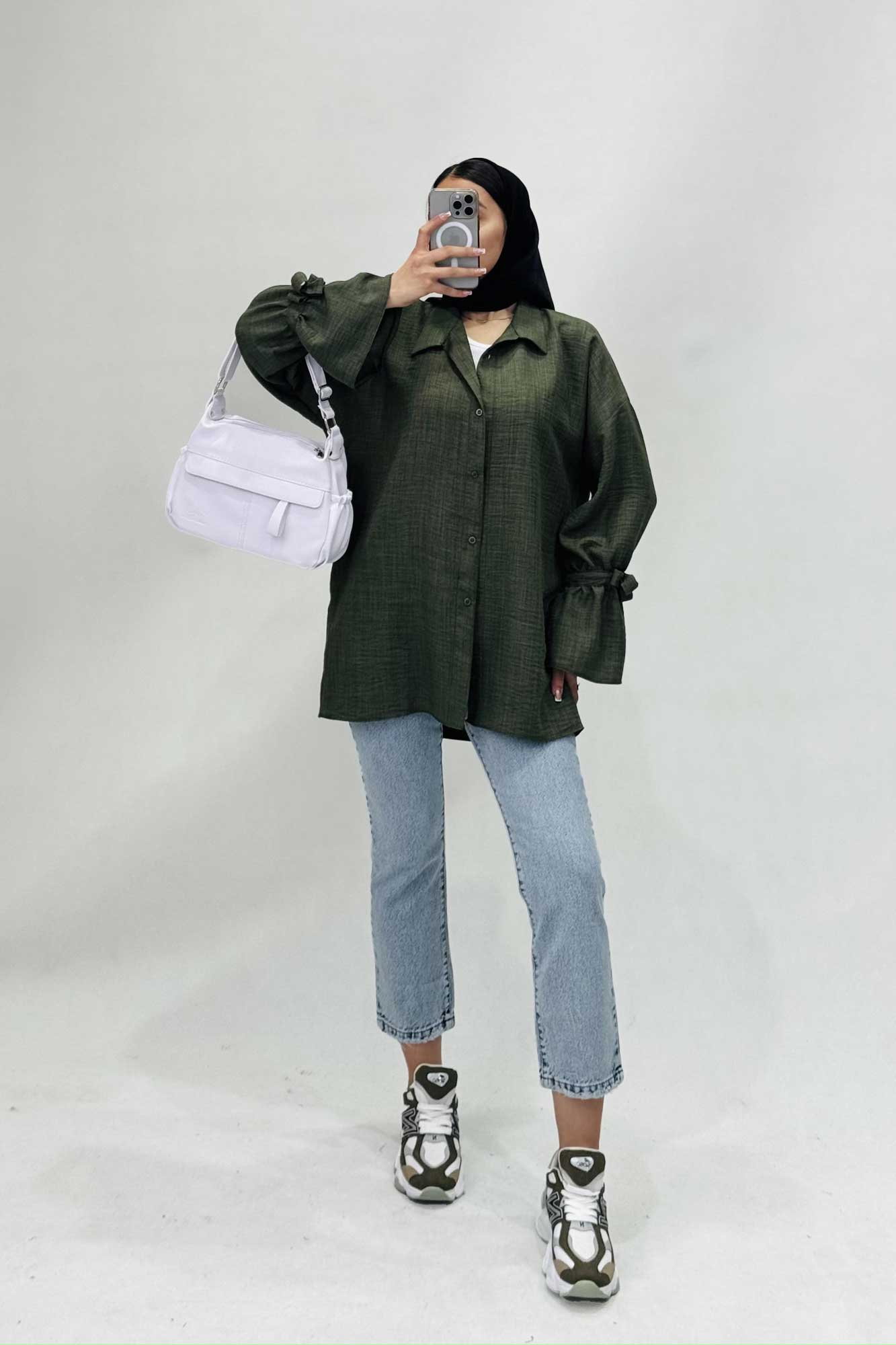 شومیز شانتون آستین عروسکی