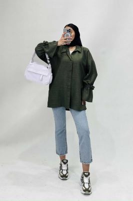 شومیز شانتون آستین عروسکی