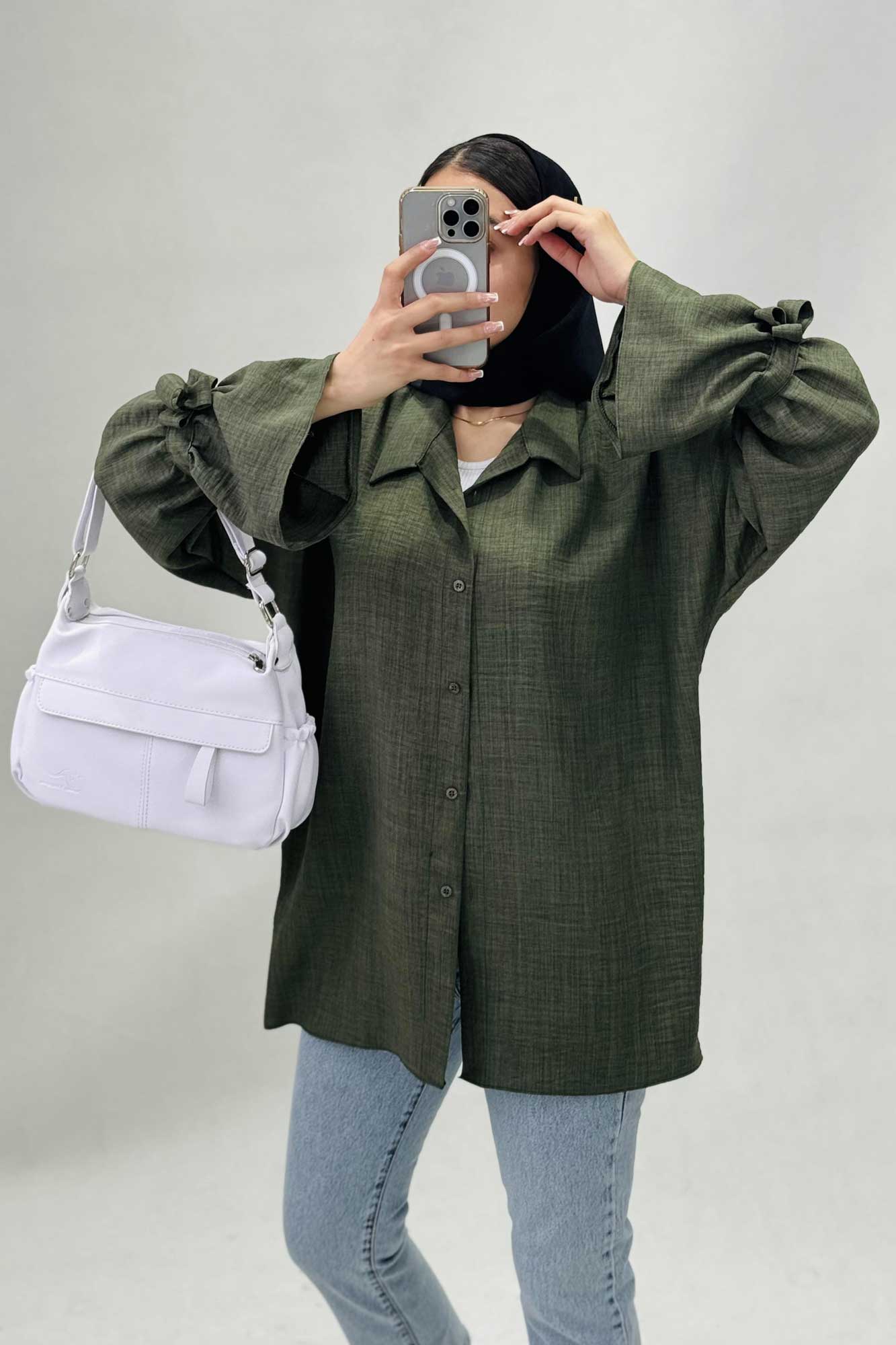 شومیز شانتون آستین عروسکی