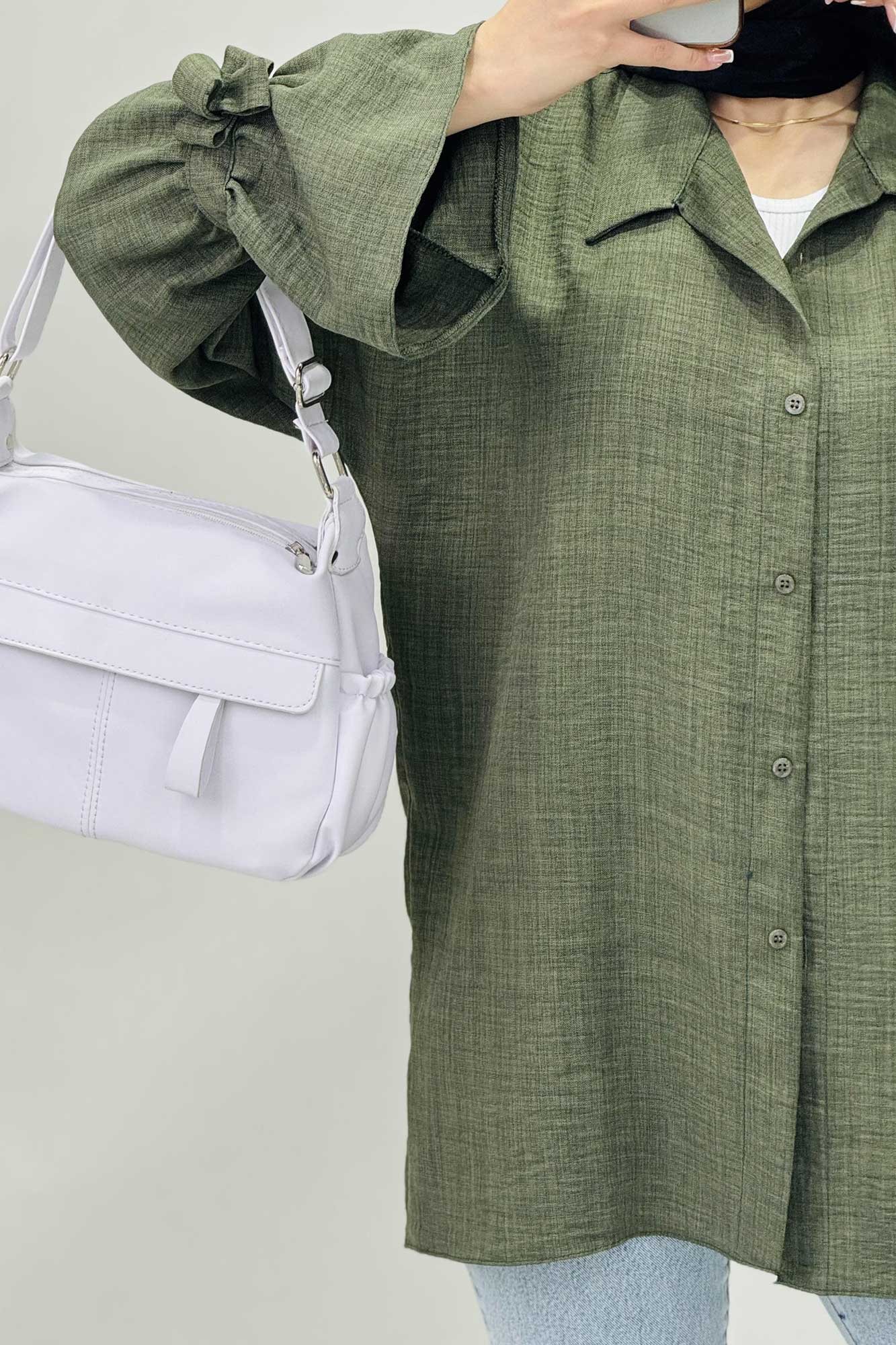 شومیز شانتون آستین عروسکی