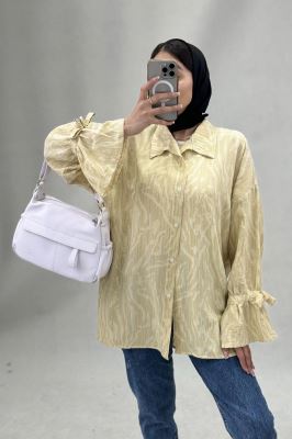 شومیز کراش چاپی آستین عروسکی