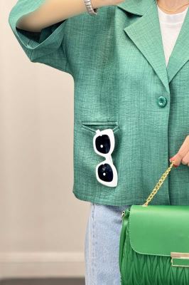 مانتو کتی آستین سه رب یقه انگلیسی شانتونR