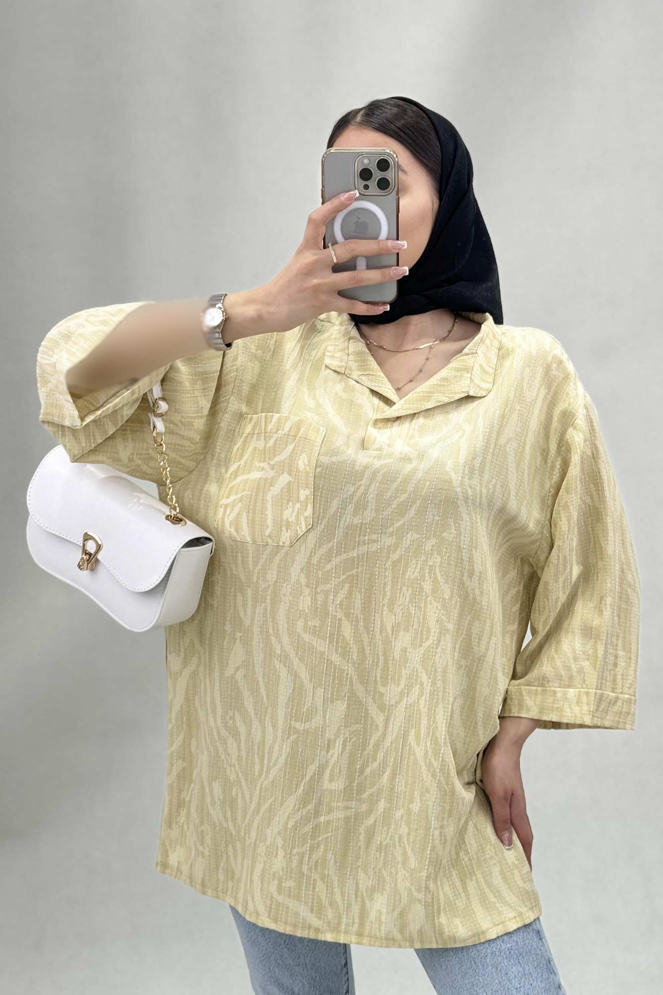 شومیز کراش چاپی تک جیب