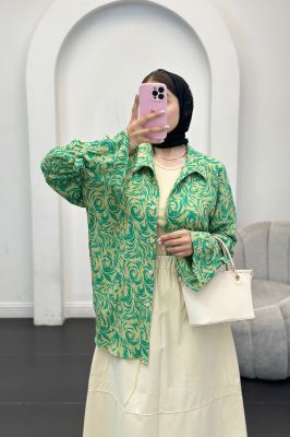 شومیز کراش چاپی آستین عروسکی