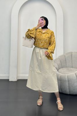 شومیز کراش چاپی آستین عروسکی