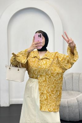 شومیز کراش چاپی آستین عروسکی