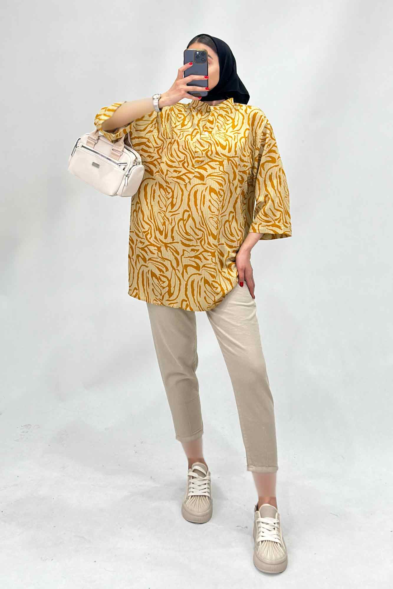 شومیز تک دکمه کراش چاپی R