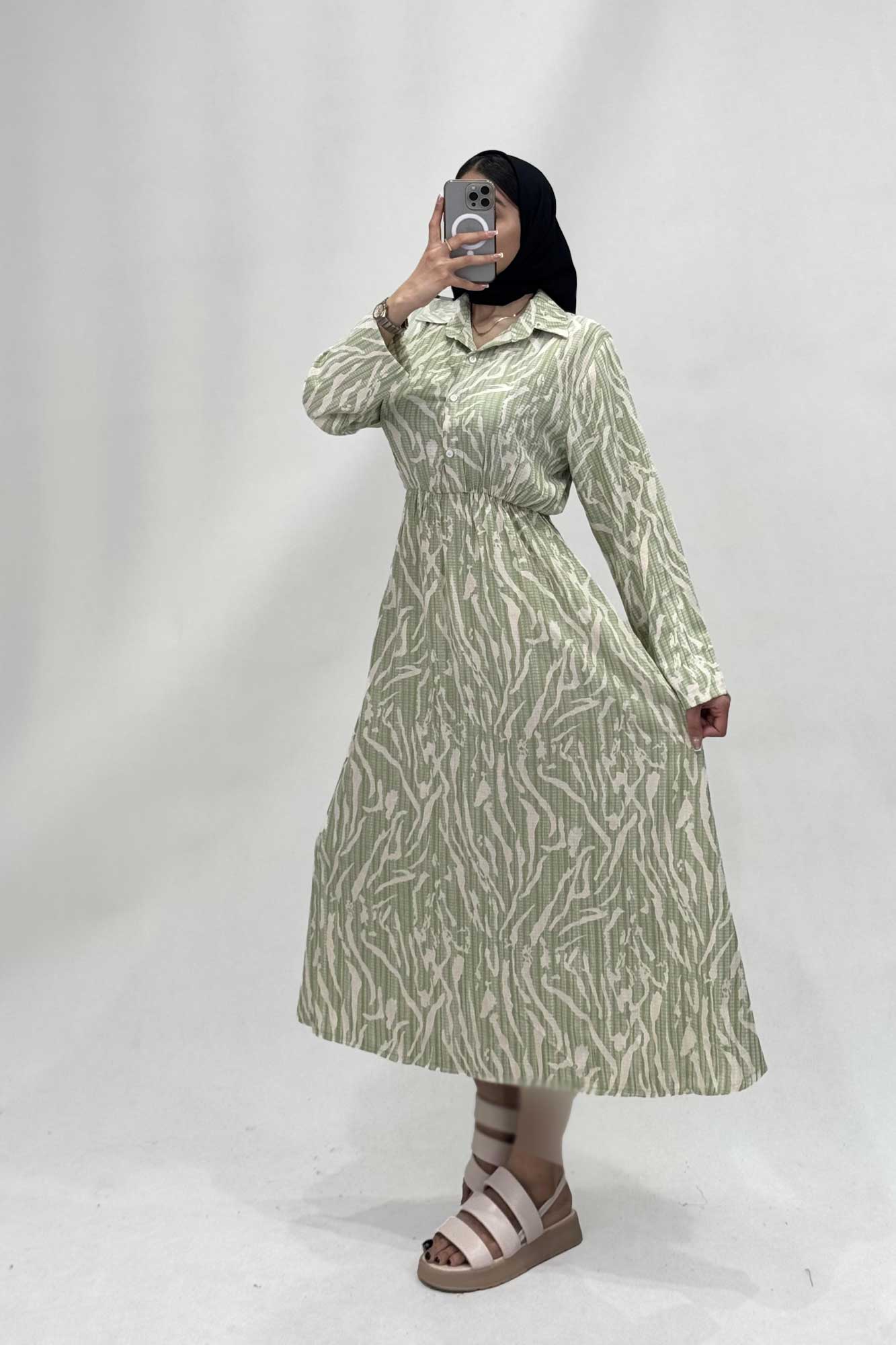 پیراهن بلند کمرکش کراش