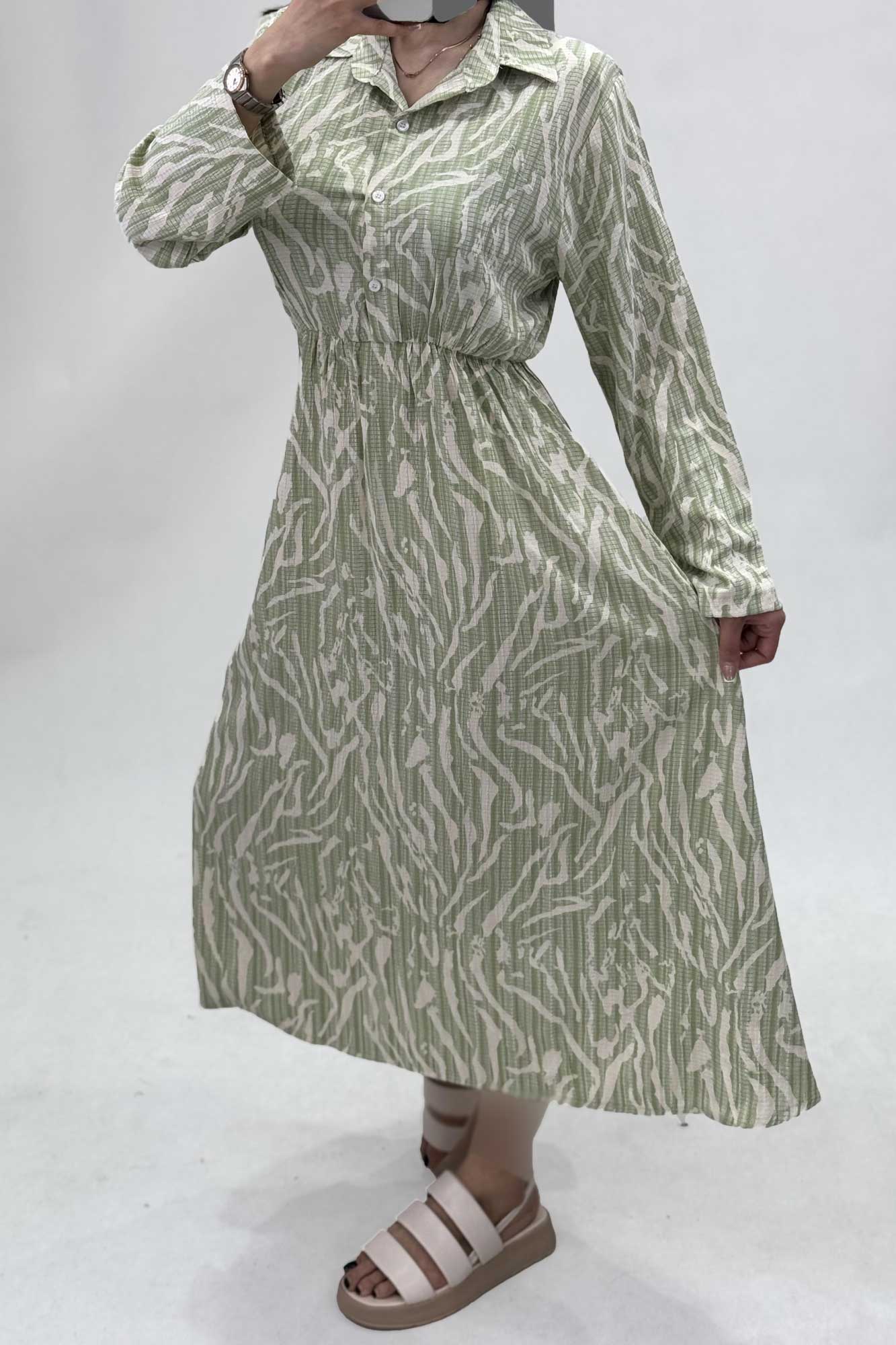 پیراهن بلند کمرکش کراش