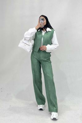 ست جلیقه شلوار کریشه جیب فیلتو