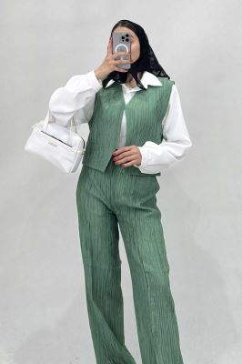 ست جلیقه شلوار کریشه جیب فیلتو