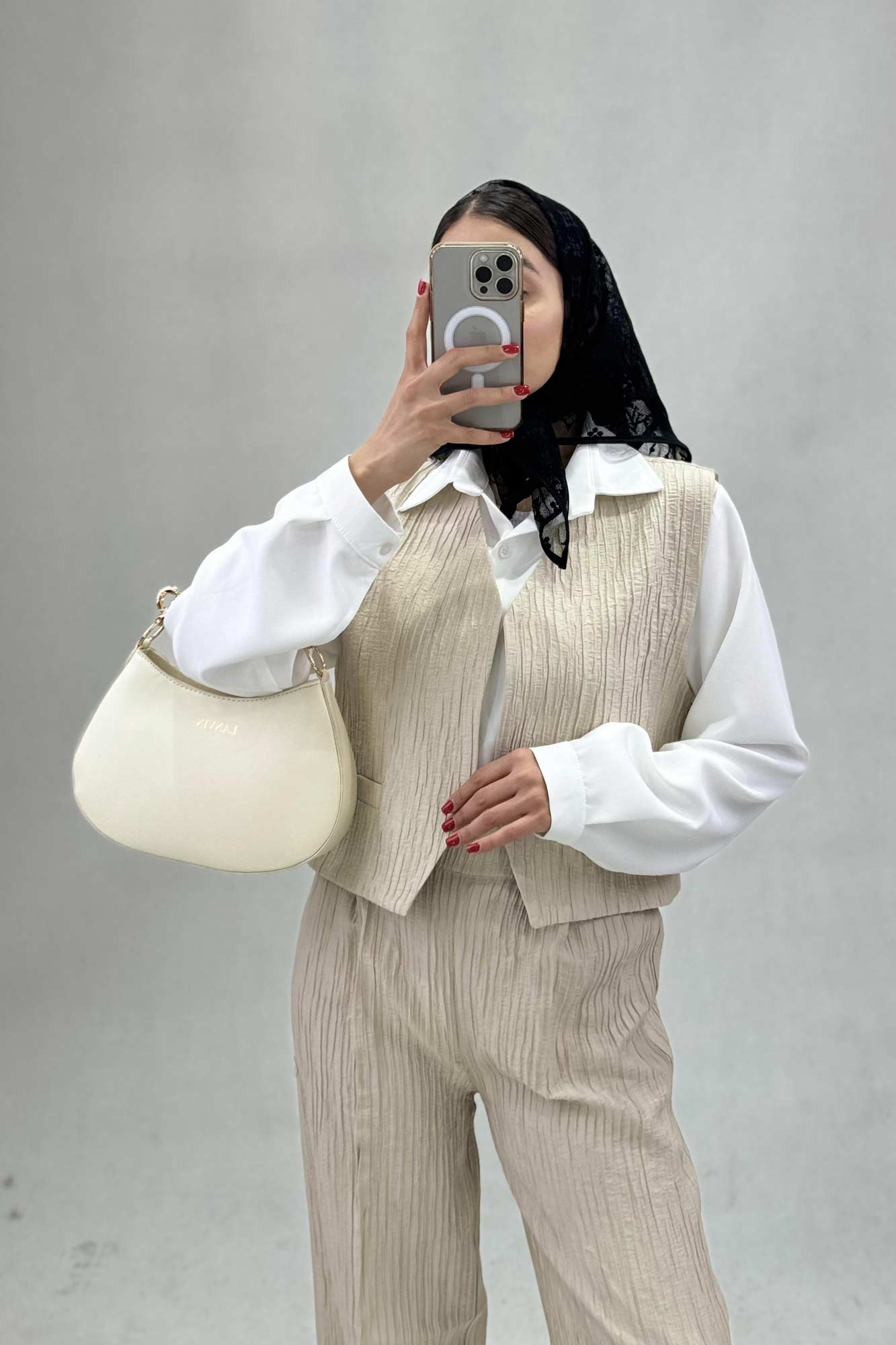 ست جلیقه شلوار کریشه جیب فیلتو