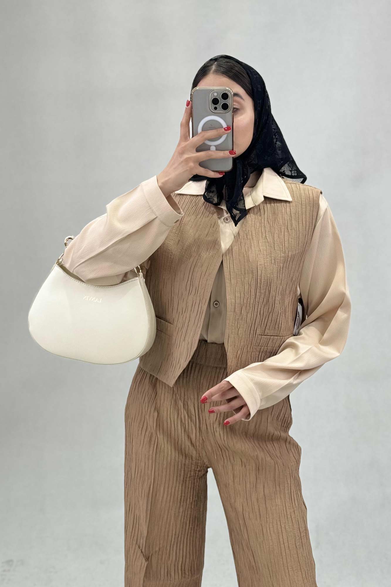 ست جلیقه شلوار کریشه جیب فیلتو