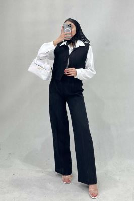 ست جلیقه شلوار کریشه جیب فیلتو