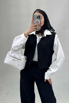 ست جلیقه شلوار کریشه جیب فیلتو