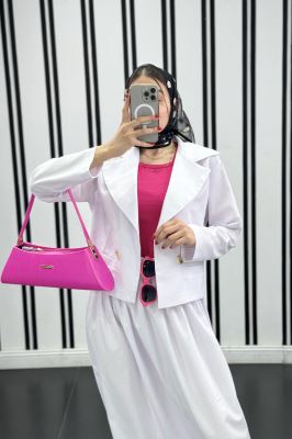 ست کت کراپ و دامن لینن آرکا