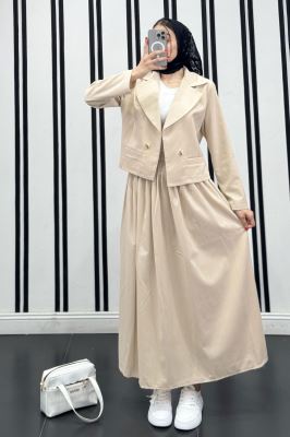 ست کت کراپ و دامن لینن آرکا