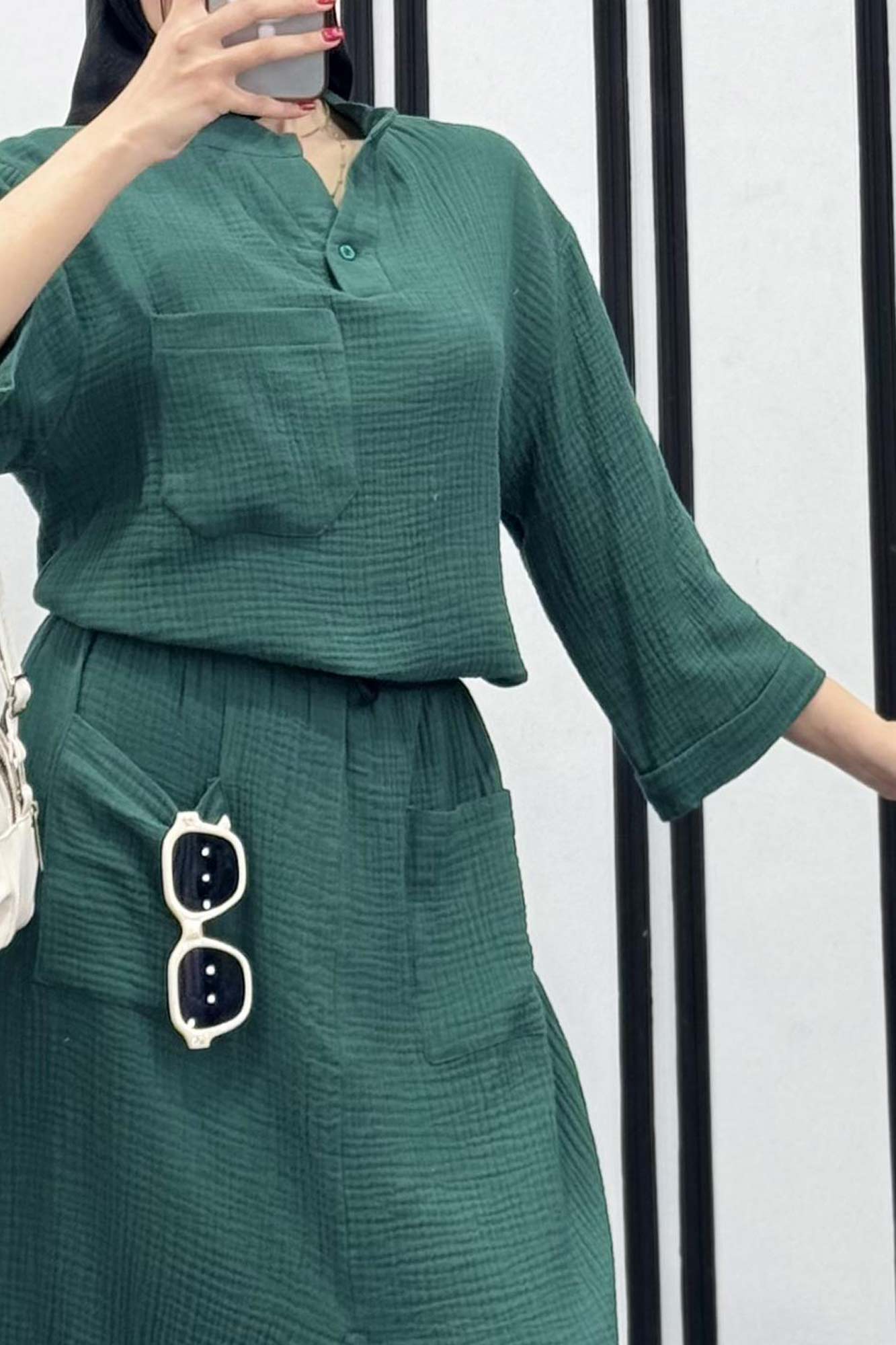 ست شومیز و دامن کوتاه پناه