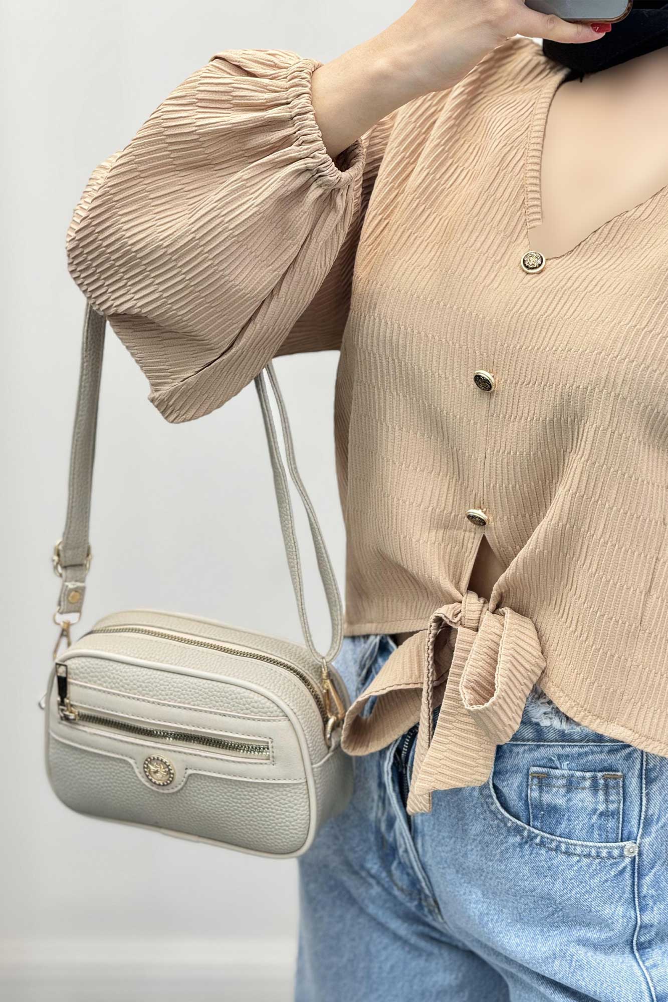 شومیز السا یقه هفت پایین گره