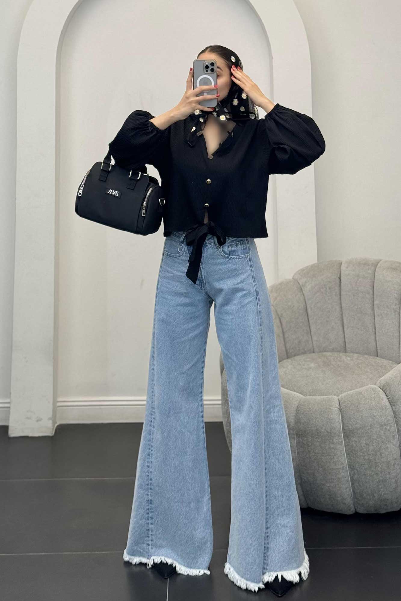 شومیز السا یقه هفت پایین گره