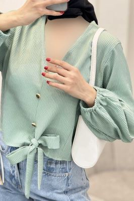 شومیز السا یقه هفت پایین گره