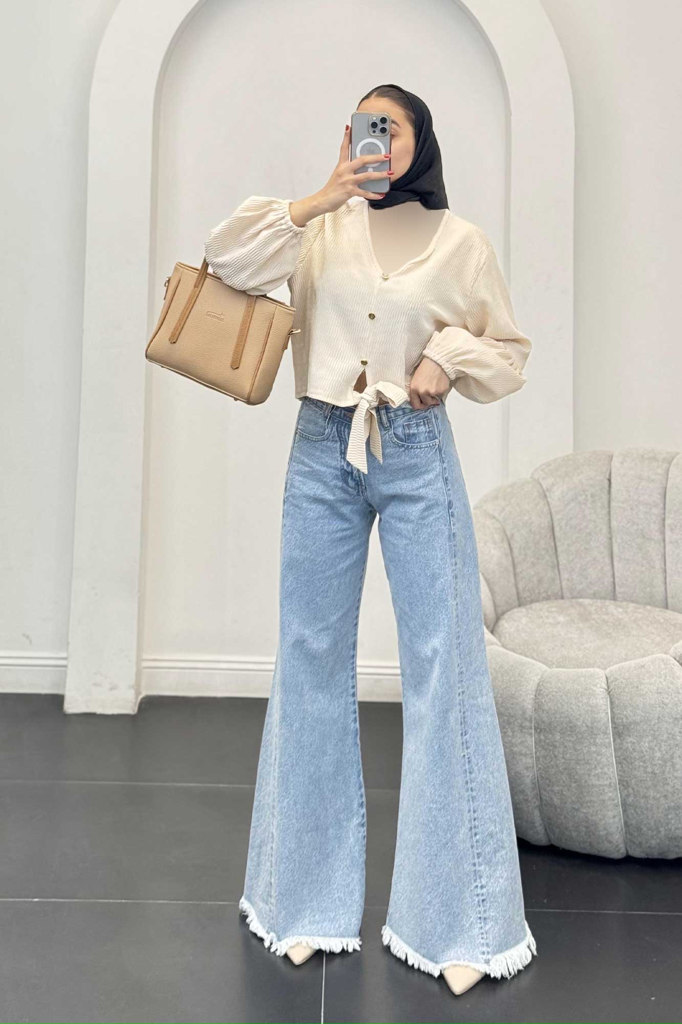 شومیز السا یقه هفت پایین گره