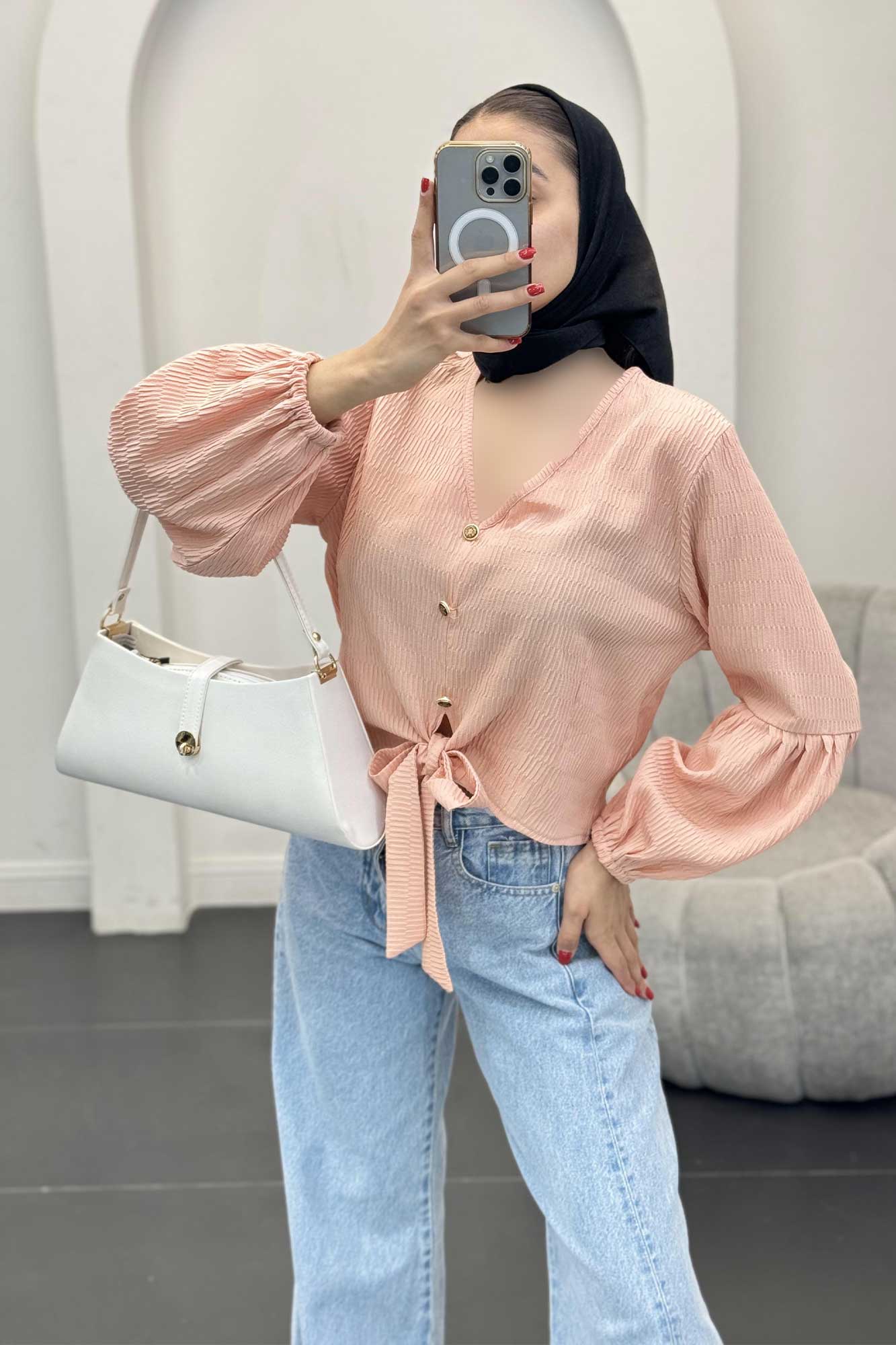 شومیز السا یقه هفت پایین گره