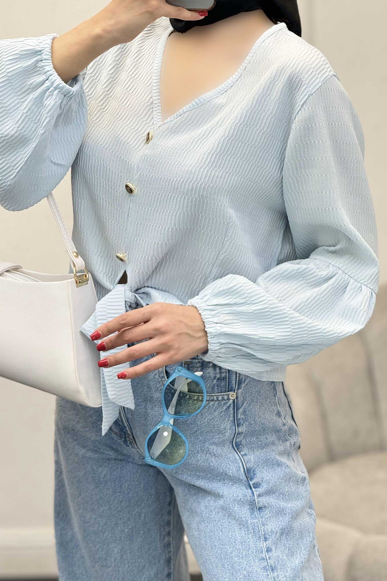 شومیز السا یقه هفت پایین گره