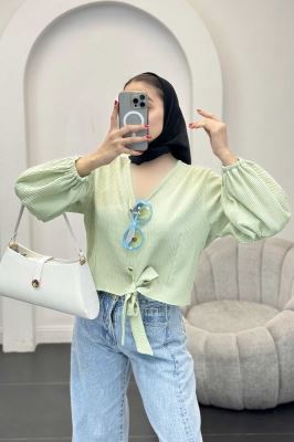 شومیز السا یقه هفت پایین گره