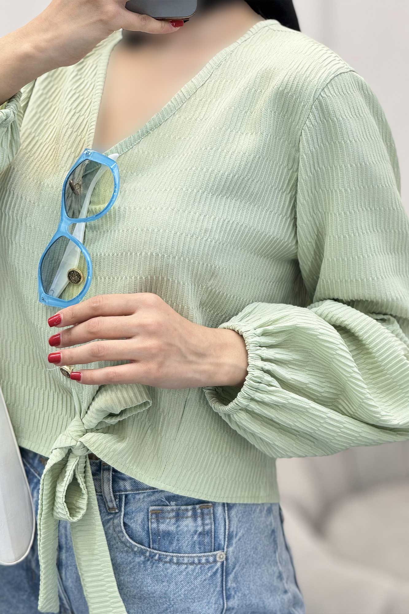 شومیز السا یقه هفت پایین گره