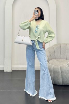 شومیز السا یقه هفت پایین گره