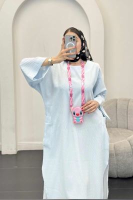 مانتو کفتان السا بغل جیب پایین چاکدار