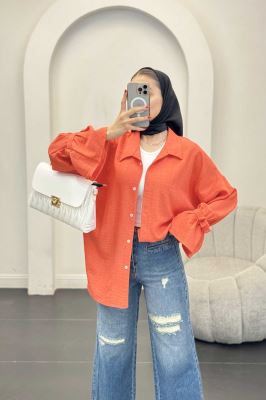 شومیز شانتون آستین عروسکی