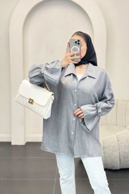 شومیز شانتون آستین عروسکی