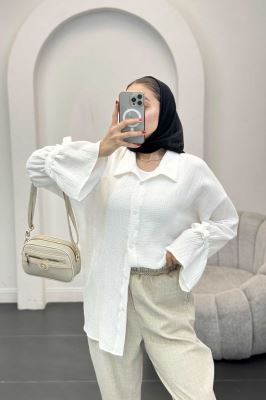 شومیز دبل فیس آستین عروسکی