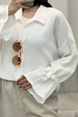 شومیز دبل فیس آستین عروسکی