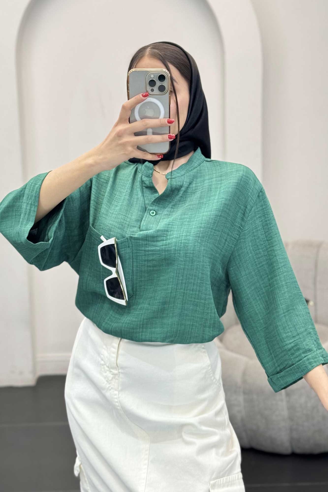 شومیز شانتون تک جیب R