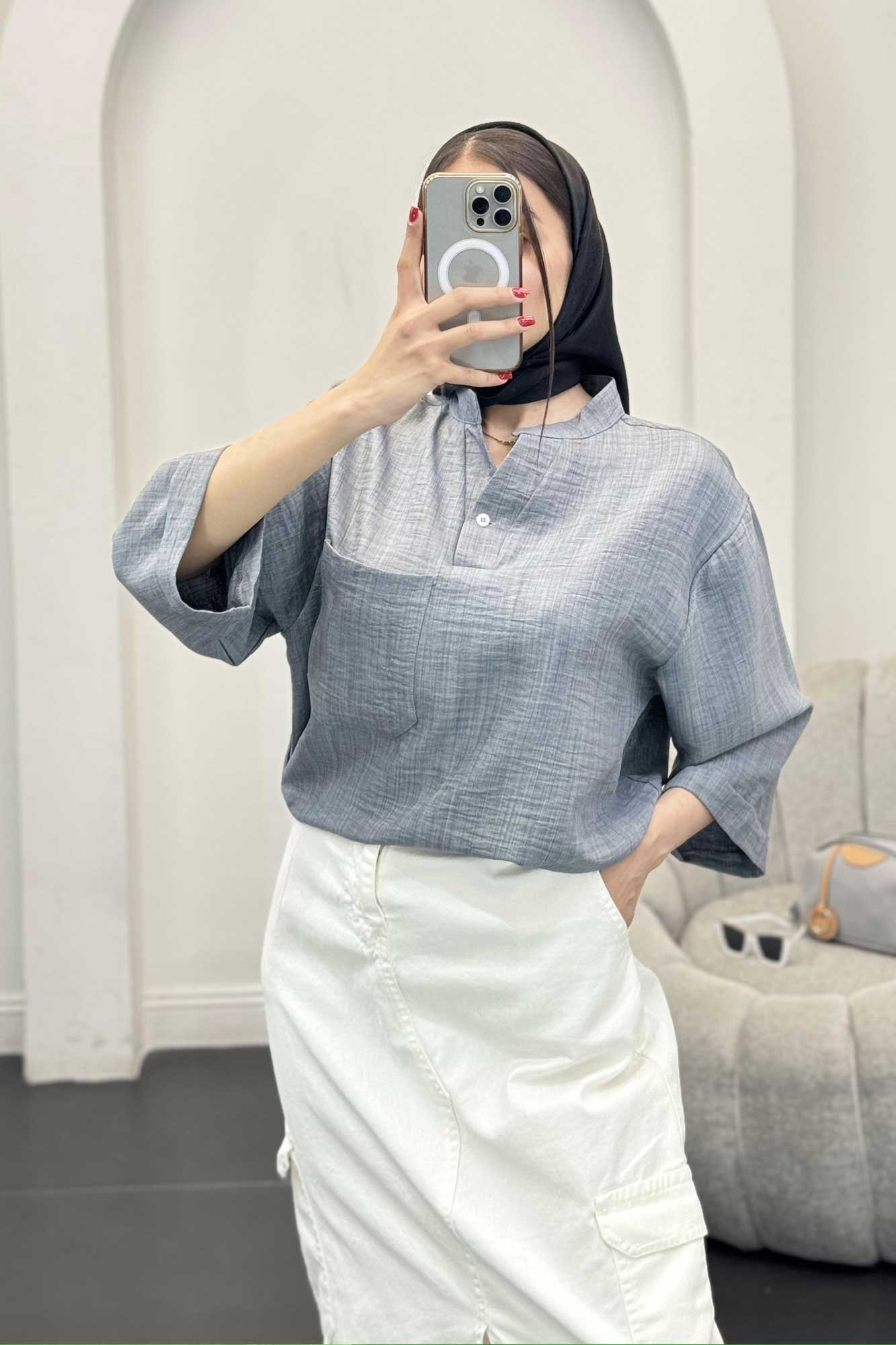 شومیز شانتون تک جیب R