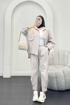 ست لینن مانتو خفاشی پشت بلند مارگاریتا