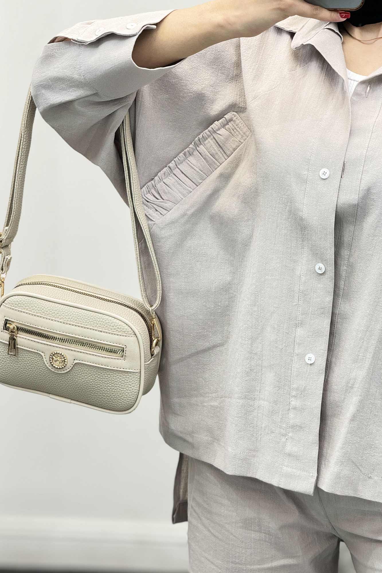 ست لینن مانتو خفاشی پشت بلند مارگاریتا