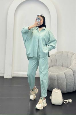 ست لینن مانتو خفاشی پشت بلند مارگاریتا