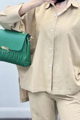 ست لینن مانتو خفاشی پشت بلند مارگاریتا