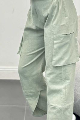 شلوار لینن دو جیب بغل پایین هلال