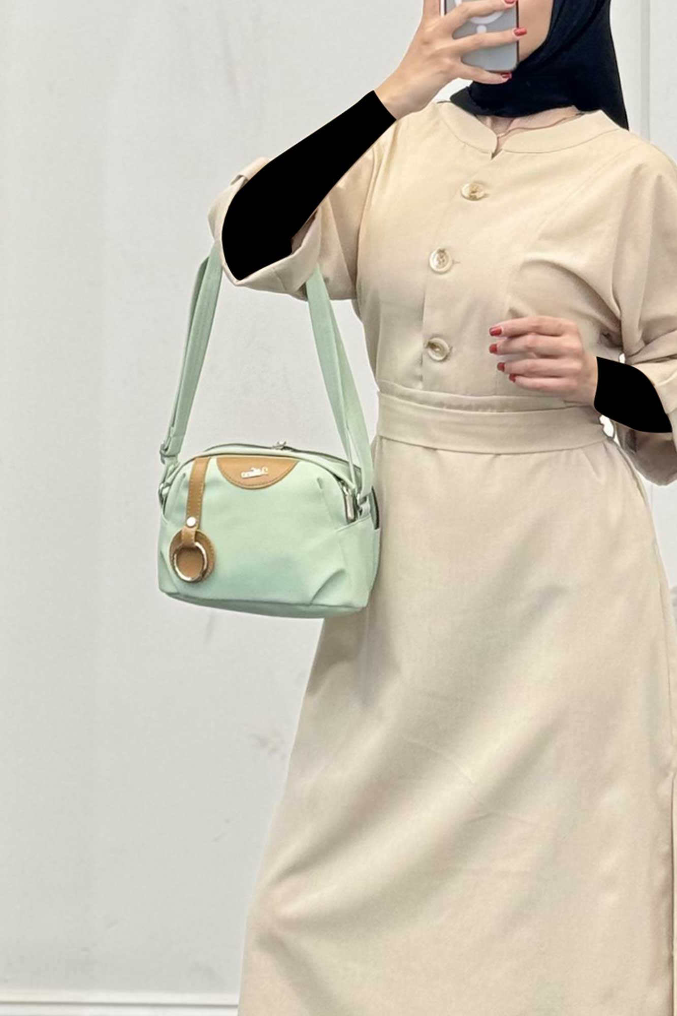 پیراهن لینن سه دکمه آستین بند دار