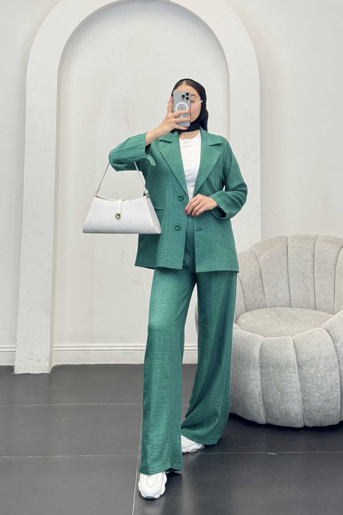 ست کت و شلوار شانتون دو دکمه رایسا