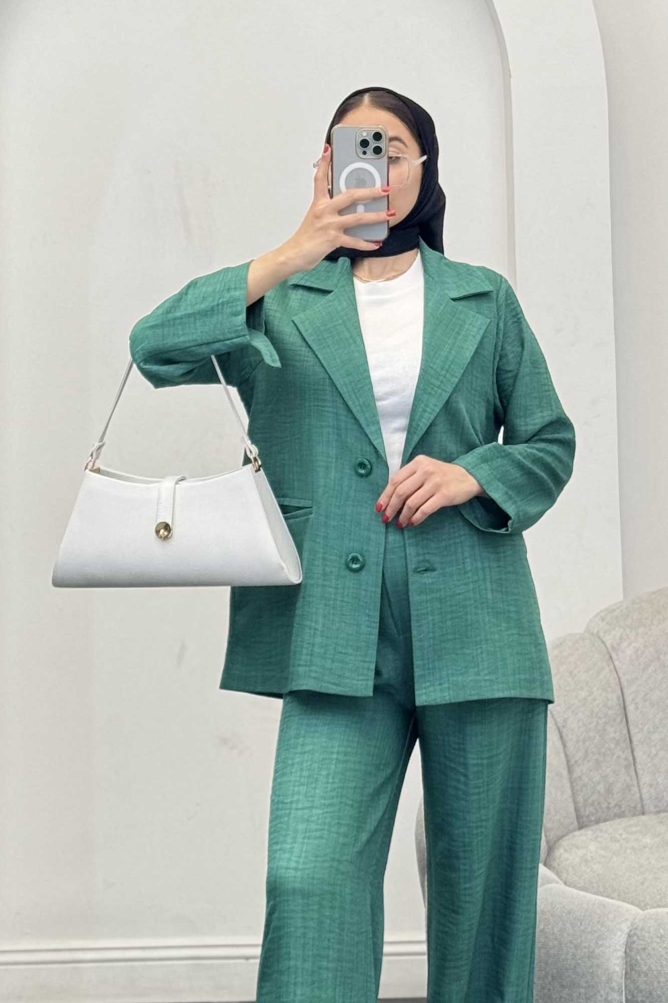 ست کت و شلوار شانتون دو دکمه رایسا