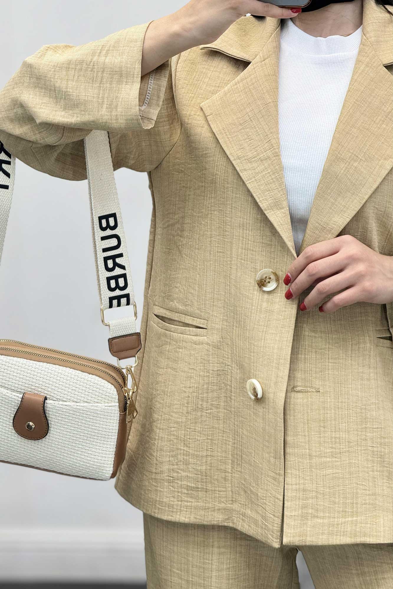 ست کت و شلوار شانتون دو دکمه رایسا