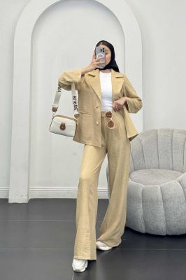 ست کت و شلوار شانتون دو دکمه رایسا