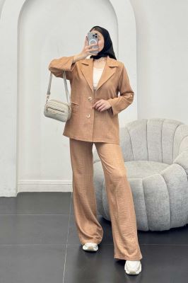 ست کت و شلوار شانتون دو دکمه رایسا