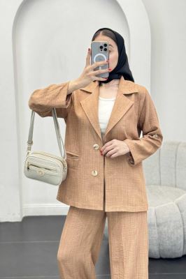 ست کت و شلوار شانتون دو دکمه رایسا